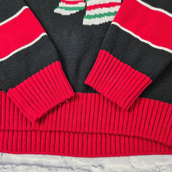 Ugly Christmas Sweater Reindeer Red Nose Backside Kisses Men's size Medium - Picture 6 of 16